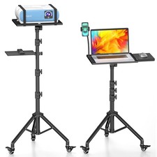 Projector Stand Tripod on Wheels, Adjustable Height 31-56 Inches, Laptop Trip...