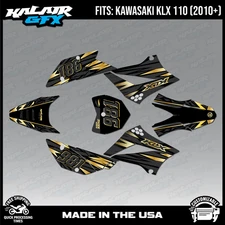 Graphics Kit for Kawasaki KLX110 KLX110R/RL (2010-2024) Twitch Series - Gold