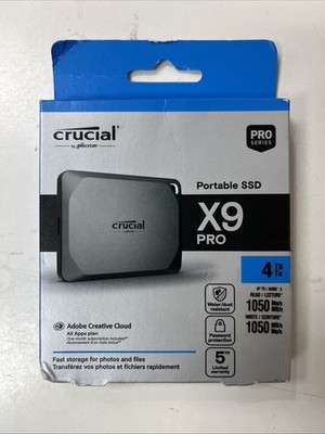 Crucial X9 Pro 4TB USB-C Portable External SSD (CT4000X9PROSSD9) - NEW