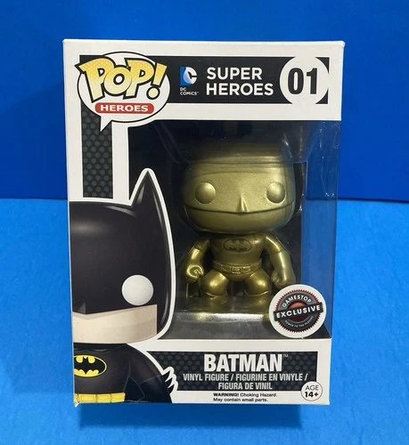Funko Pop Heroes 01 Batman Gold GameStop Exclusive Vinyl Figure