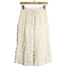 Pink HouseCutworked Frilled Drawers Pants Cotton Loan Ecru Cutwork Used RCST-0