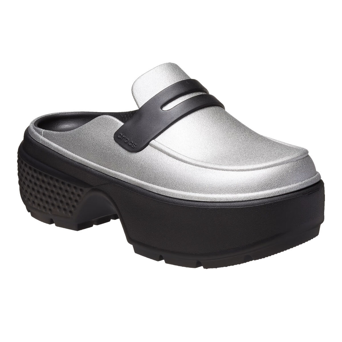 フラットシューズ CROCS Woman Flat shoes Grey 209386 0DA New Womens CROCS STOMP METALLIC LOAFER 210363-01V SILVER