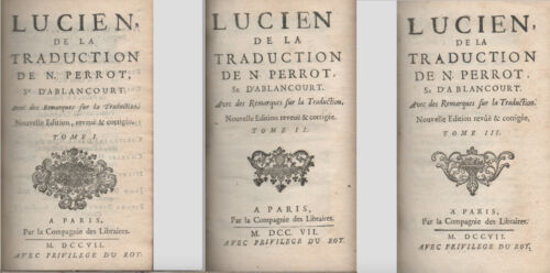 Lucien de la traduction de N.Perrot.1707.Complet en 3 vol. - Afbeelding 1 van 1