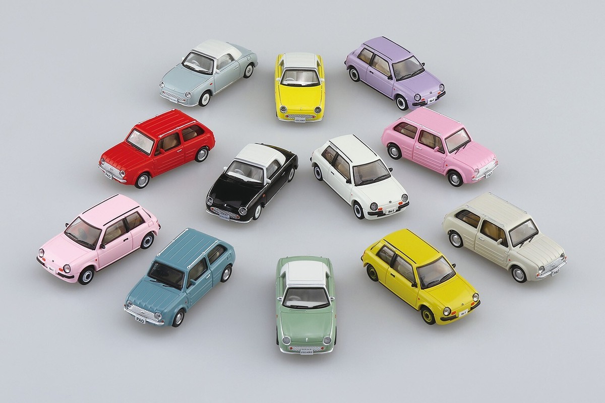 Nissan Figaro 1:64 Pale Aqua NEW, sweet and Cute, Aoshima PIKE Car