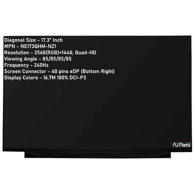 Neu ASUS ROG STRIX G713RW 17,3'' Laptop LCD Bildschirm 240Hz 2560×1440 QHD Display