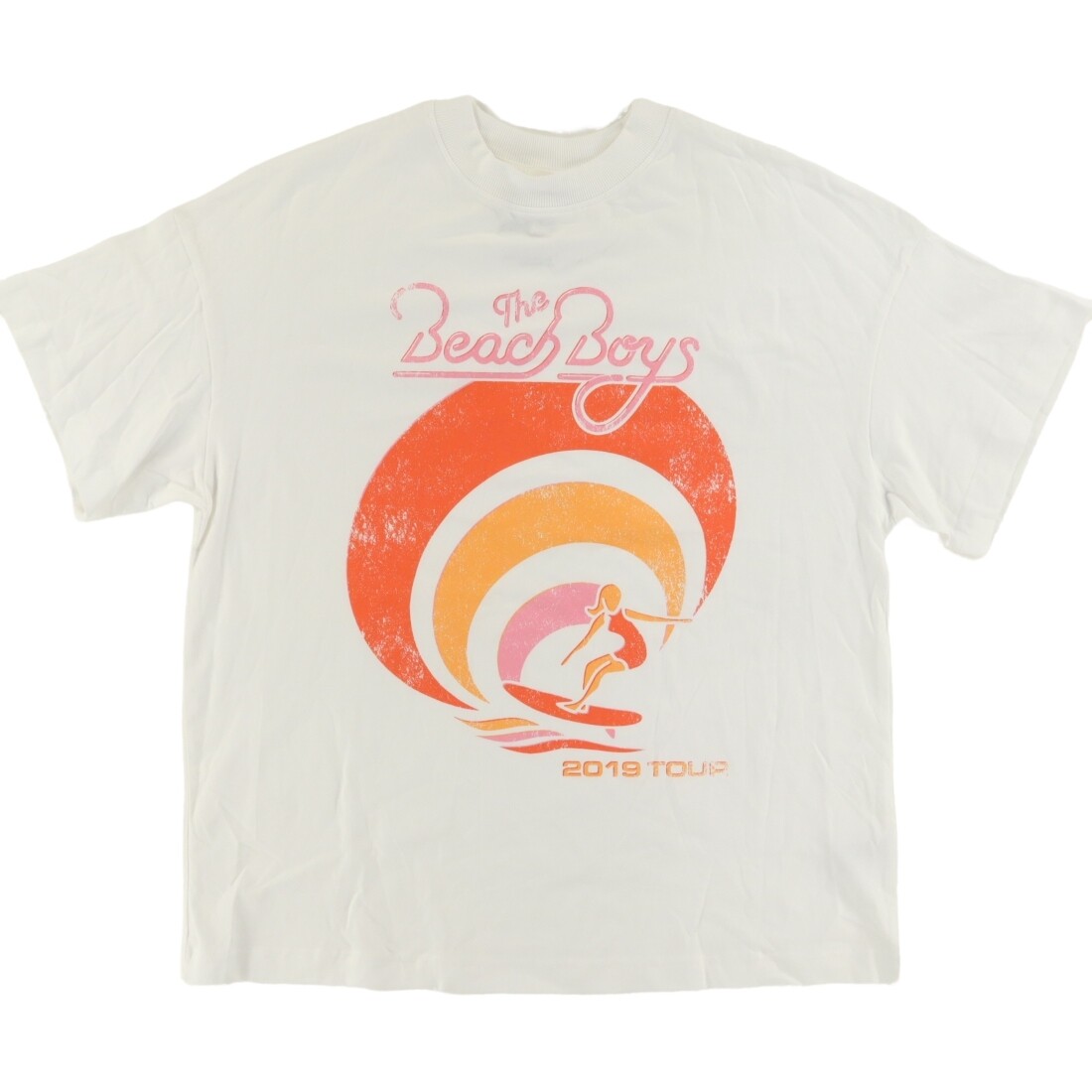 H&M Beach Boys Heavy Cotton Solid T-Shirt White Men's S