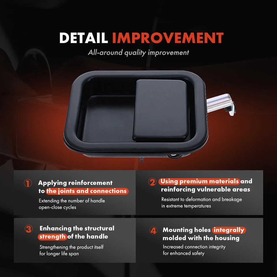 2Pcs Front Side Black Exterior Door Handle for Sterling 825 Sterling Truck L7501 - Image 3 of 4