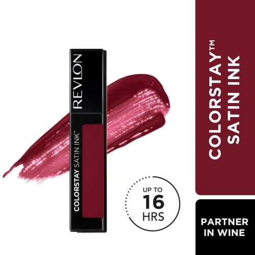 Revlon Colorstay Satin Ink Liquid Lip Color Up To 16 HR Wear 021 PARTNER IN WINE - Afbeelding 1 van 9