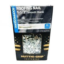 970 pcs Huttig-Grip 1-1/2 in Galvanized Roofing Siding Nails, Smooth Shank, 5 lb