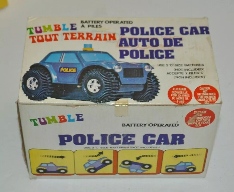TUMBLE POLICE CAR Battery Operated vintage Toy Car non Working