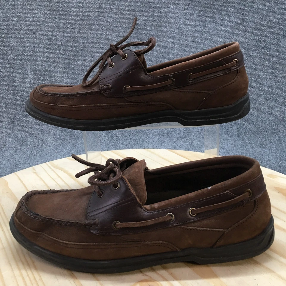 Ботинки лодочные мужские Dr. Scholls 10,5 M боковые коричневые кожаные на шнуровке комфортные повседневные - Изображение 2 из 4