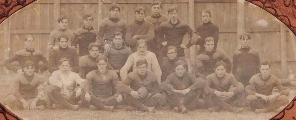 Rock Island Illinois High School Football Team Leather Photo Postcard VTG IL US - Image 3 of 4