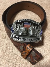 American Truck Drivers Move the Nation NEW USA made, 41" Belt, Pewter Buckle