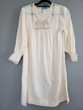 NEW FRONT SNAP EMBROIDERED Vintage Barbizon Long Nightgown Featheraire Flannel