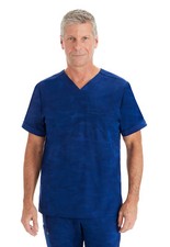 Navy Healing Hands Purple Label Scrubs Jack Mens Camo Top 2360 NAVY