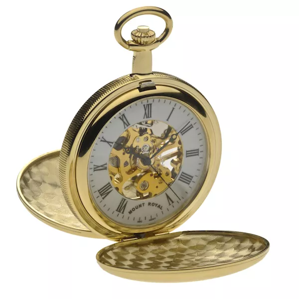 Mount Royal Gold Plated Double Hunter Pocket Watch Mechanical ref