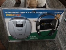 Vintage Audiologic Portable CD Player AC1574K Anti-Shock w Cassette Adapter