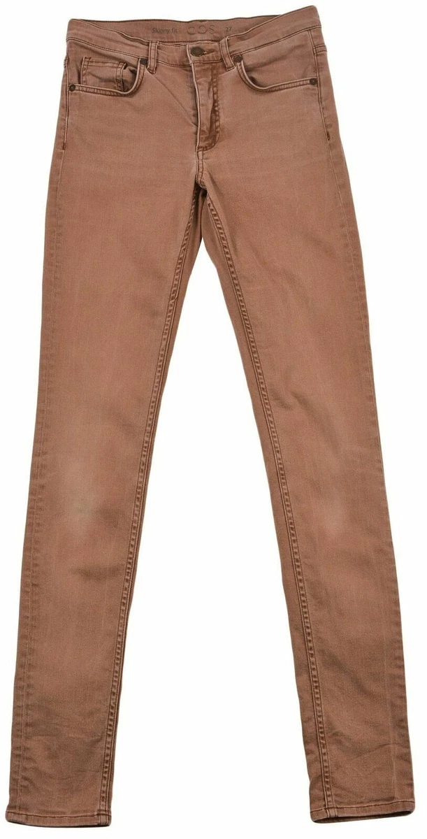 COS Women s Jeans Long Thin Stiletto Skinny Fit Mid Rise Size 27 Brown Pants