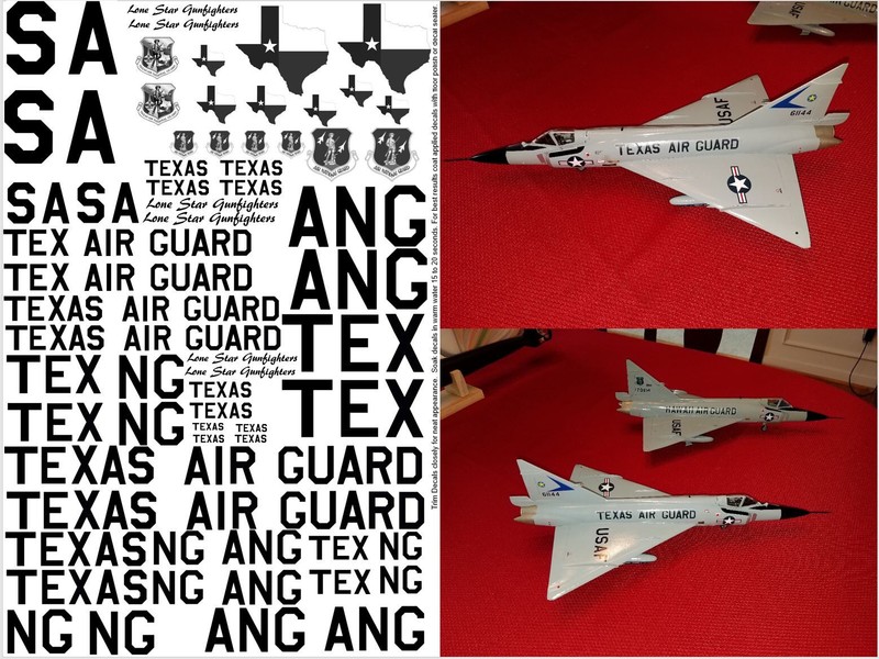 Texas Air National Guard Decals 1/32 1/48 1/72 F-16 F-86 P-51 F-102 F-4 T-33 ANG