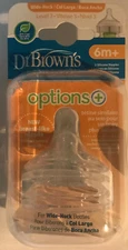 Dr. Brown's Natural Flow - Wide-Neck Baby Bottle Nipple - 2 Pk - Level 3 - New
