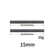 US 15mm Carbon Fiber Rod 6" Length for DSLR Rail Support System Rig Pack of 2 
