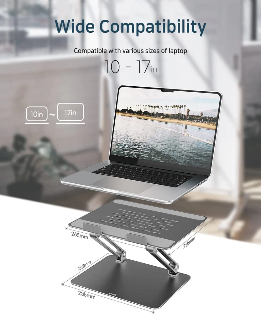 Laptop Stand, Laptop Holder Riser Computer Tablet Stand, Aluminum Ergonomic C...