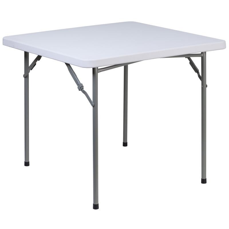 34'' Square Multi Purpose Granite White Plastic Folding Table 