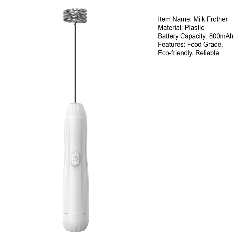 Milk Frother Handheld Whisk Eggs Coffee Milk Wireless Electric Mixer Safe