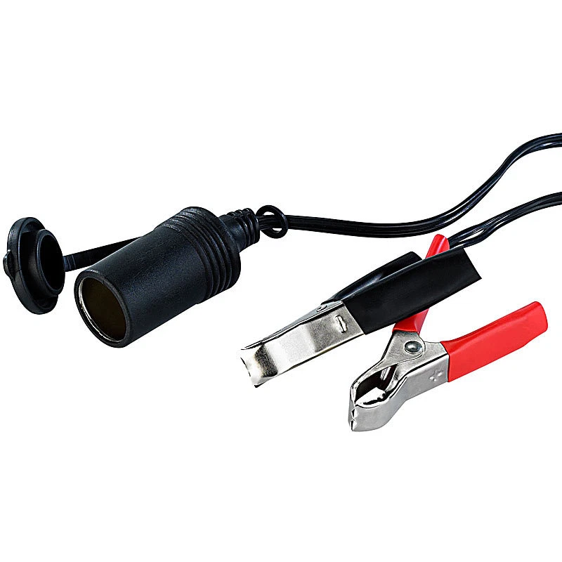 revolt Kfz-Adapter mit 2 Polzangen zum Direkt-Anschluss an die Autobatterie