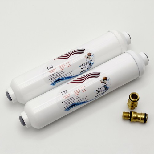 2 X Inline Caravan RV Camper Boat Water Filter Granule Coconut Carbon