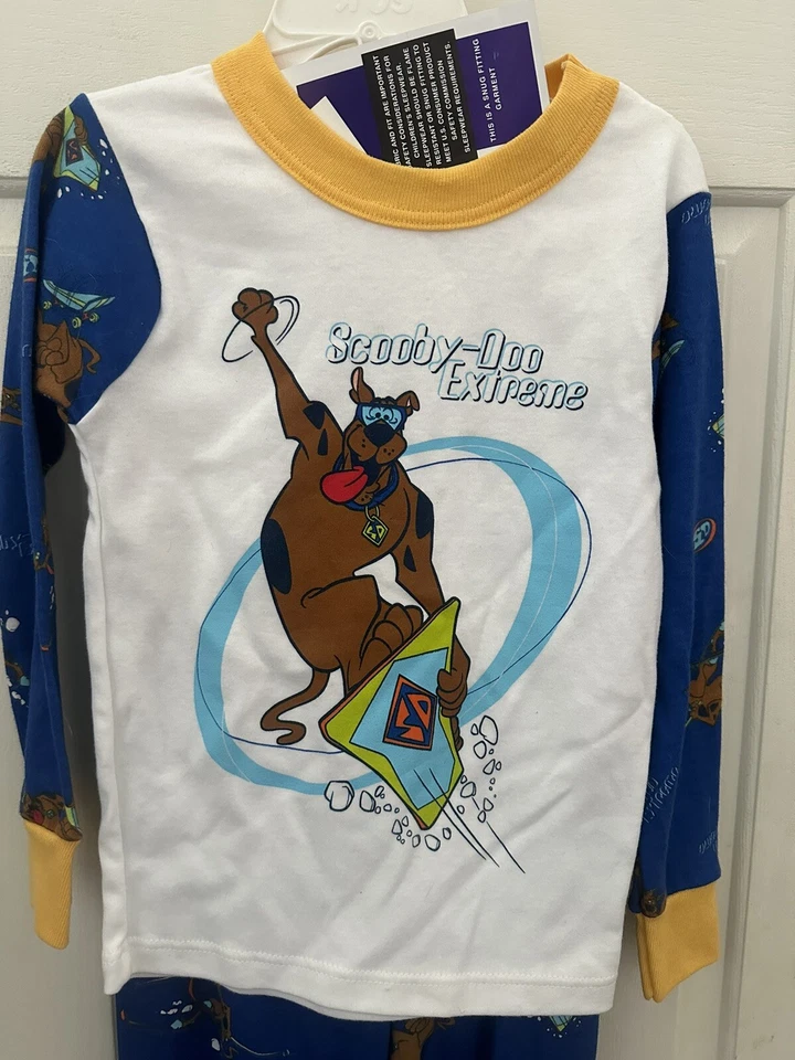 Juego de 2 piezas de pijama Scooby-Doo de Cartoon Network para niños talla 7 L/S Top/Pantalones Nuevo con etiquetas Foto 2 de 4