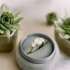 IGI Certified Lab Grown 2.10 Ct Cushion Cut White Gold 14k Diamond Wedding Ring