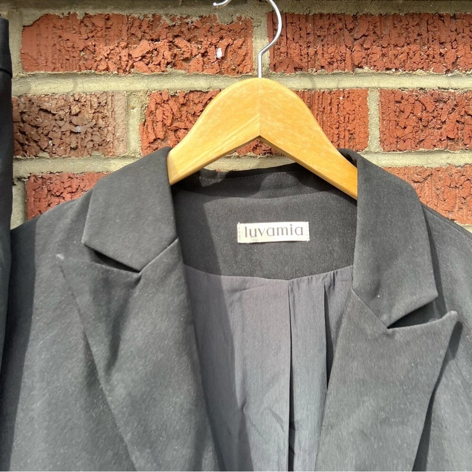 Traje y pantalón blazer negro chic calce recto curvo Foto 2 de 3