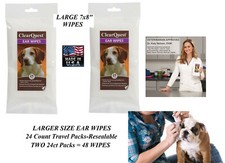 48 pc PET EAR CLEANSING Large WIPES DOG CAT Grooming SAME AS TOP PERFORMANCE