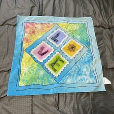 GIRL SCOUT Scarf 2012 2013 Little Brownie Bakers LOVE Floral Stamps Roughly 20"