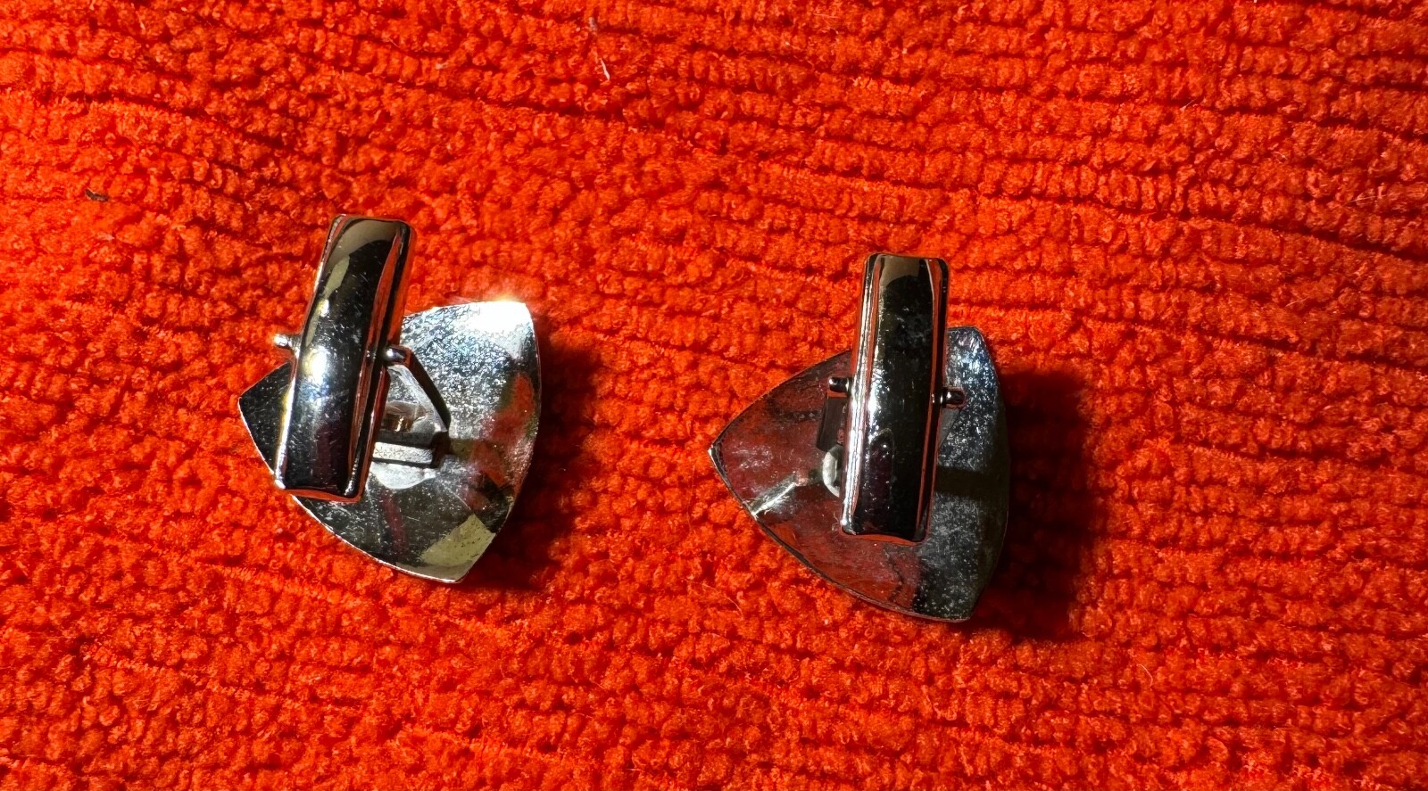 sterling silver triangular cuff links vintage '70… - image 3