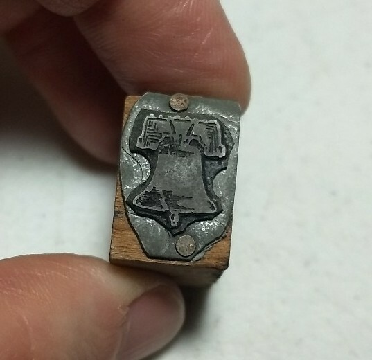 Vintage Letterpress Printing Block Liberty Bell