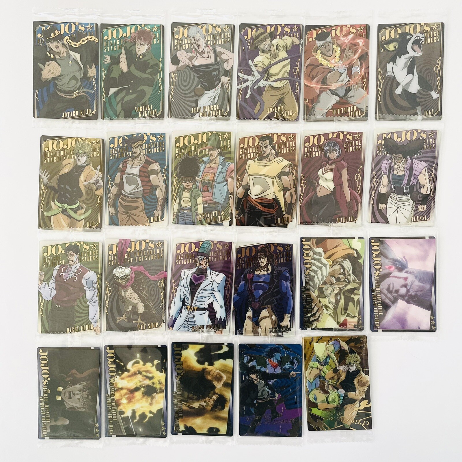 Tarjeta de oblea Jojo's Bizarre Adventure Stardust Crusaders completa 23 tipos 2024