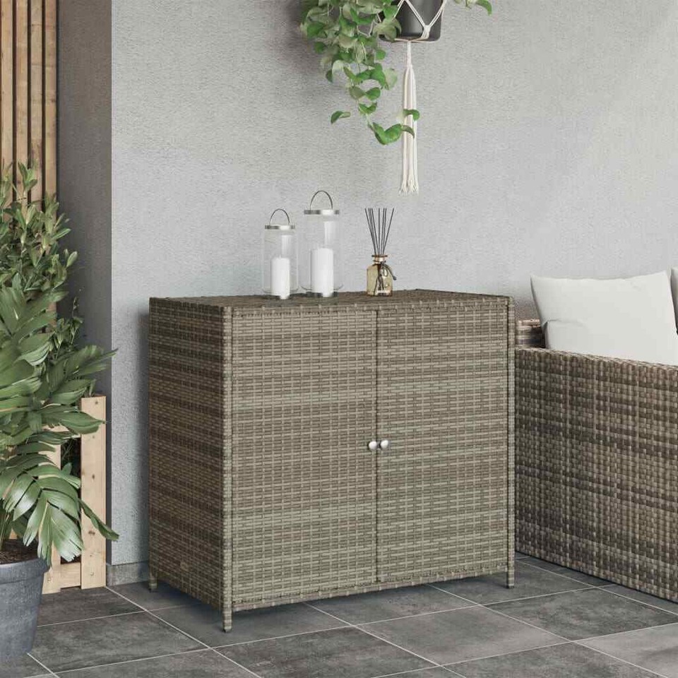 Garden Storage Grey 83x45x76 cm Poly Rattan vidaXL eBay