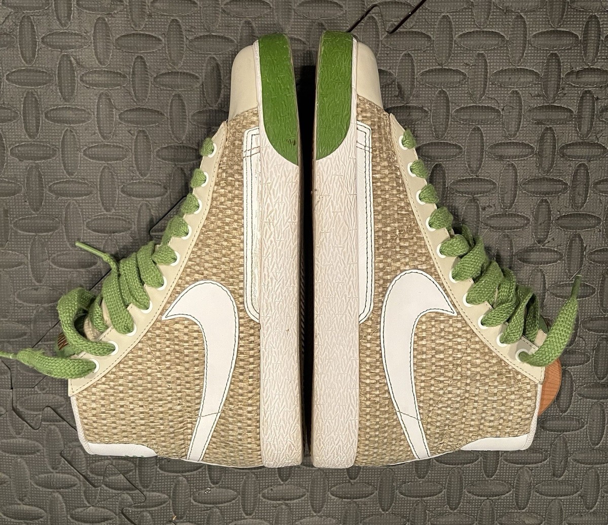 J Crew NIKE Women's Blazer Mid Vintage Straw Green Leather Sneakers Shoes 8.5 | eBay