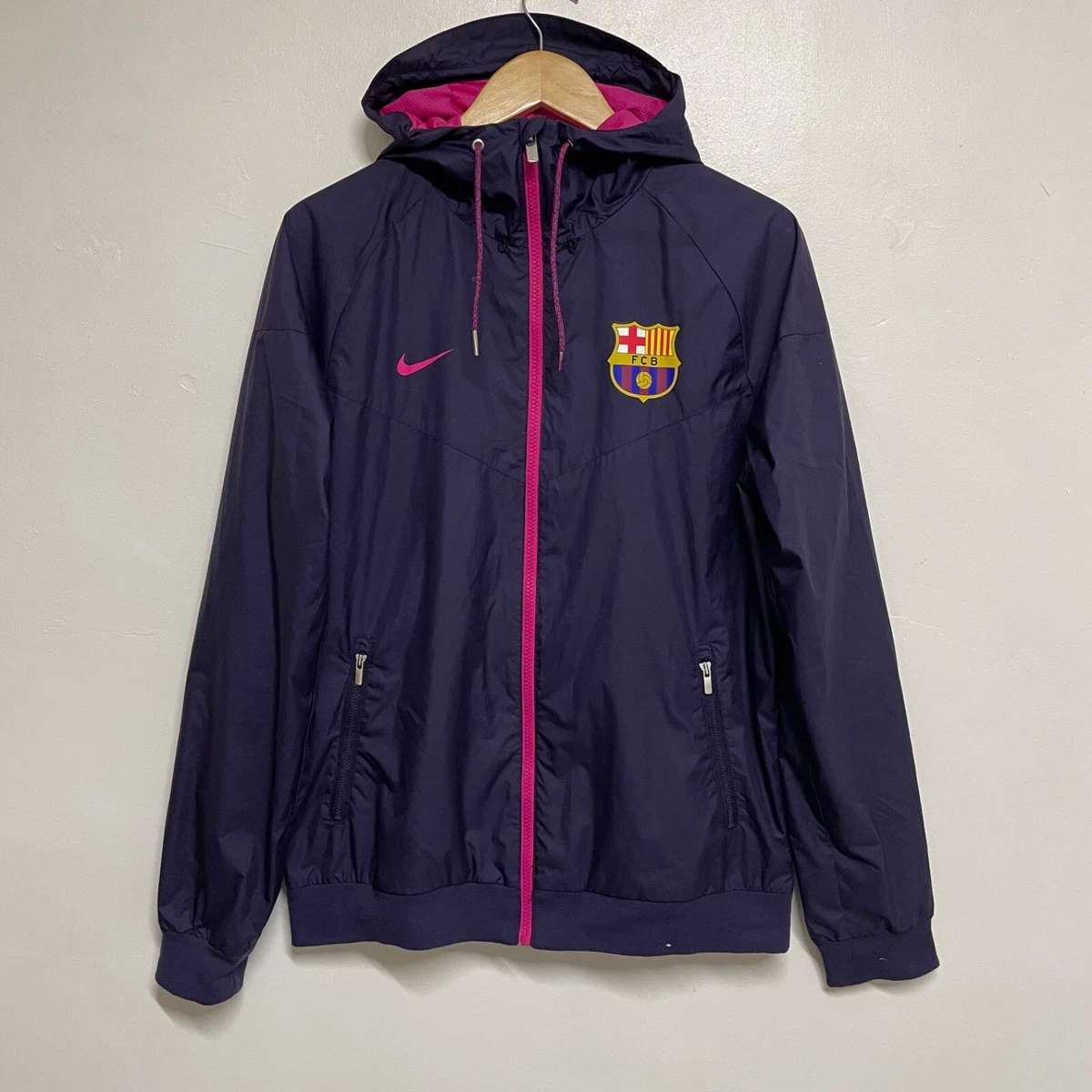Nike FC Barcelona Jacket Medium Purple Coat Outdoors Zip Adult