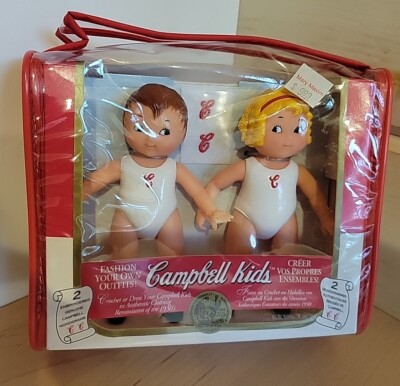 Neu im Karton Vintage Campbell Kinder Sammler Puppen Junge Mädchen 1995 Faser Bastelmaterial 