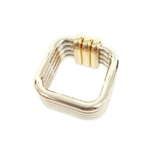 Hermes Ruban 90 Scarf Ring Silver Gold Used Jewelry Accessories