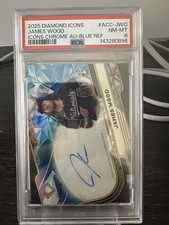 2025 diamond icons james wood PSA 8 chrome auto blue #/15