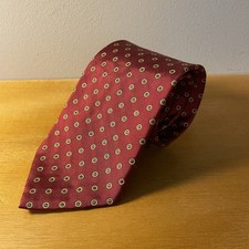 Brooks Brothers Makers Red & Gold Dot Necktie 100% Silk Made In USA Vintage