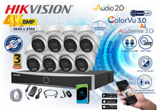 Hikvision 8MP 4K Smart Hybrid Light CCTV IP PoE Security Camera System NVR Kit