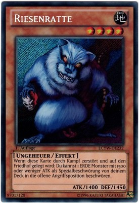 Yu-Gi-Oh! LCYW-DE232 Riesenratte Secret Rare 1. Auflage Sleeve NM Sleeve & Toplo