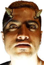 Demon Horns Halloween Latex Prosthetic Appliance.
