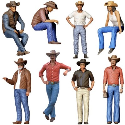 Cowboy / Ranch Set - 3D Druck Miniaturen - 1:24, 1:35, 1:48, 1:72, 1:87