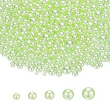 1000 Pcs No Hole Pearls, Mini Round Faux Pearl, Light Green